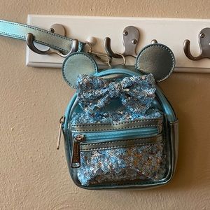 Aqua Sequin Disney Parks Frozen Loungefly Wristlet
